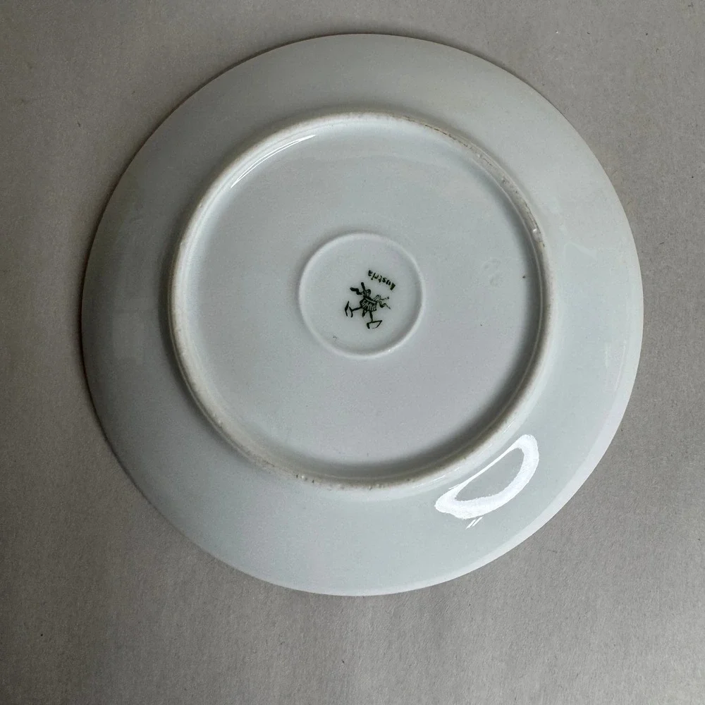Antique Austria Porcelain Salad‎ Plate Purple Gold Rim 8.5